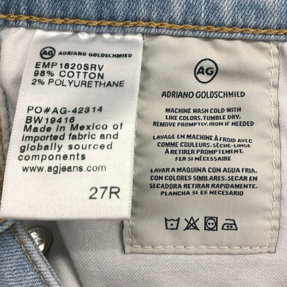 AG Adriano Goldschmeid Prima Roll-Up  Cigarette light Wash distressed Jeans 27R - Picture 12 of 16